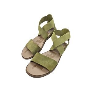 Sorel Ella II Sandals Women's 7.5 Olive Green Suede Elastic Gore Straps NL4654